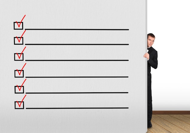 Wall with checklist