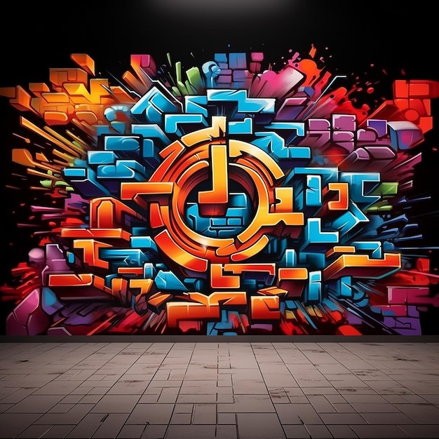 Photo a wall with colorful letters and a colorful background