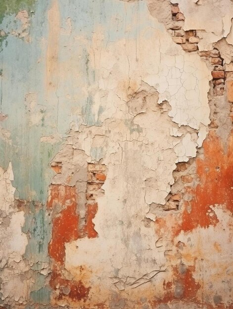 a wall with a peeling paint that says  rust