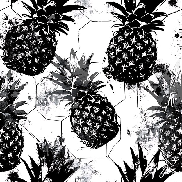 a wall with pineapples and stars on it