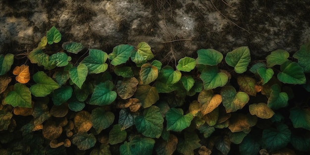 A wall with a plant on it that has the word " vine " on it.