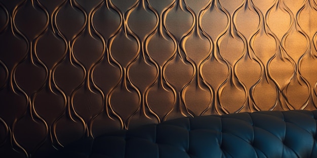 A wall with a wavy pattern and a light behind it.