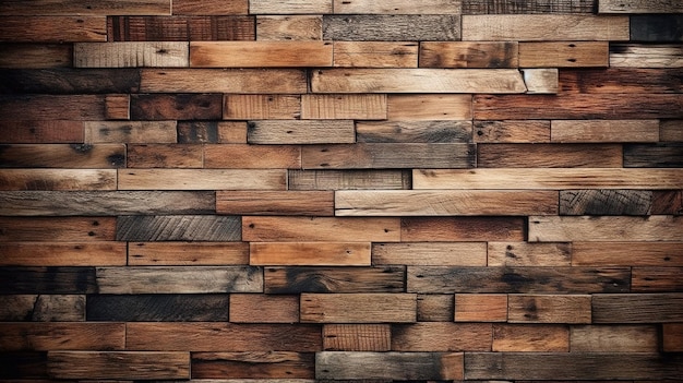 A wall of wood that is made from pallets