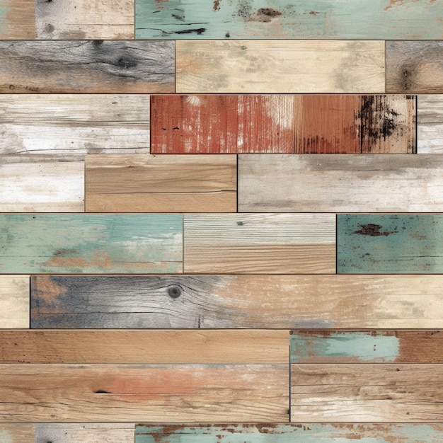 A wall of wood that is made from reclaimed wood.