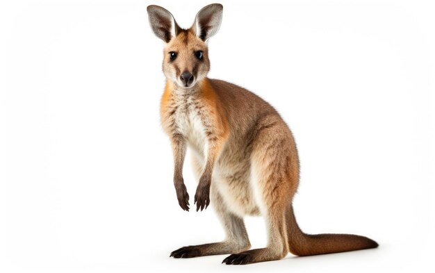 Wallaby Lone op witte achtergrond