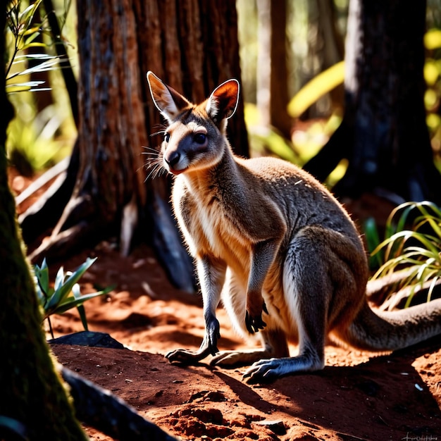 Wallaby wild animal living in nature part of ecosystem