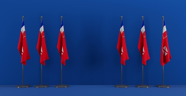 Wallis and Futuna Summit or meeting concept Wallis and Futuna flags on the blue background