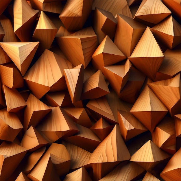 Wallpaper 3d classic geometric wooden polygon