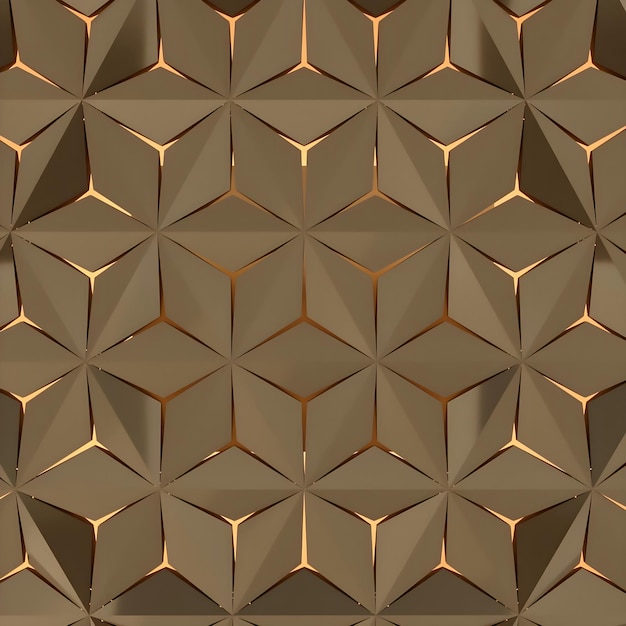 Photo wallpaper 3d classic geomitric brown and gold