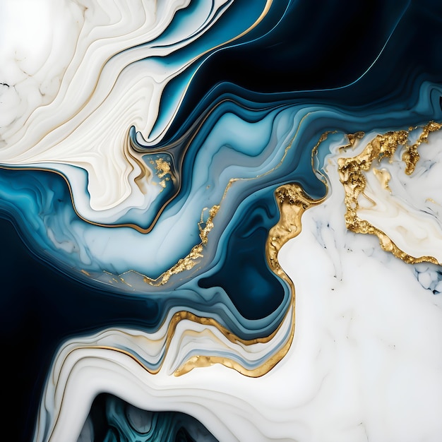 Wallpaper 3d classic marble white and gold blue dark