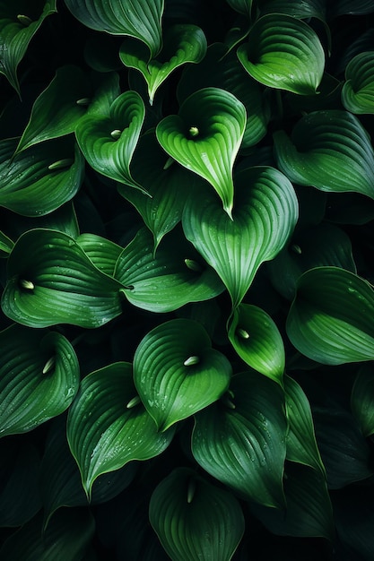 Фото Обои крупный взгляд на кучу зеленых листьев широкий над головой выстрел атмосферный прохладный цвет