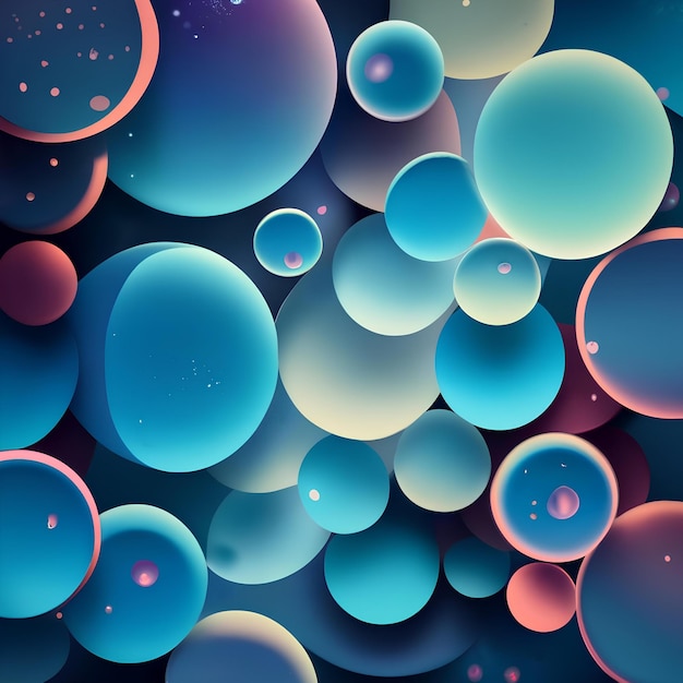 Wallpaper abstraction bubbles soft sapphire background