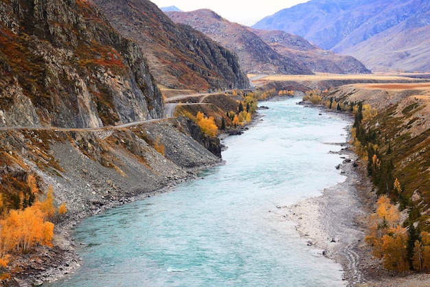 wallpaper autumn landscape mountain altai, freedom romantic trip