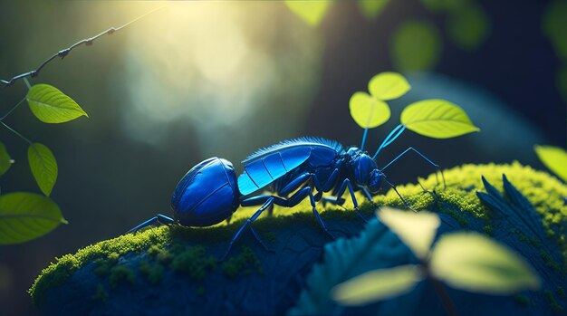 Foto carta da parati di bella formica nella foresta