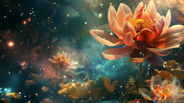 wallpaper of beautiful orange flowers with space background