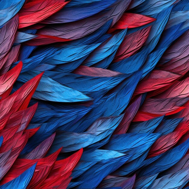 A wallpaper of a blue and red bird pattern