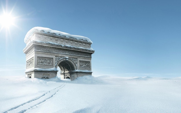 Sfondo di edifici coperti di neve