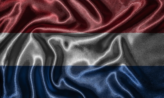 Обои от Нидерландов флаг и развевающийся флаг по ткани.