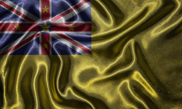 ニウエの旗の壁紙と布の旗