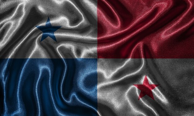 Обои от Panama flag и развевающийся флаг по ткани.