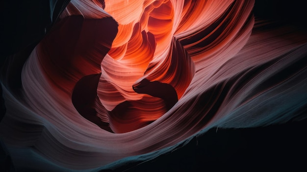 A wallpaper of a canyon with red and orange swirls