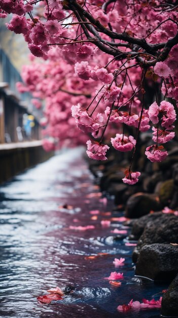 Photo wallpaper of cherry blossom scenery