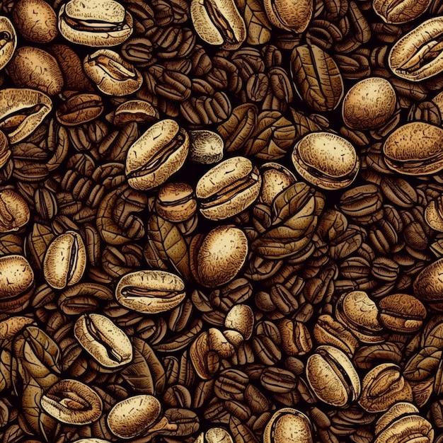コーヒー豆の文字が描かれたコーヒー豆の壁紙。