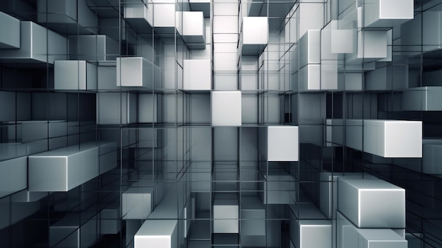 A wallpaper of cubes and squares