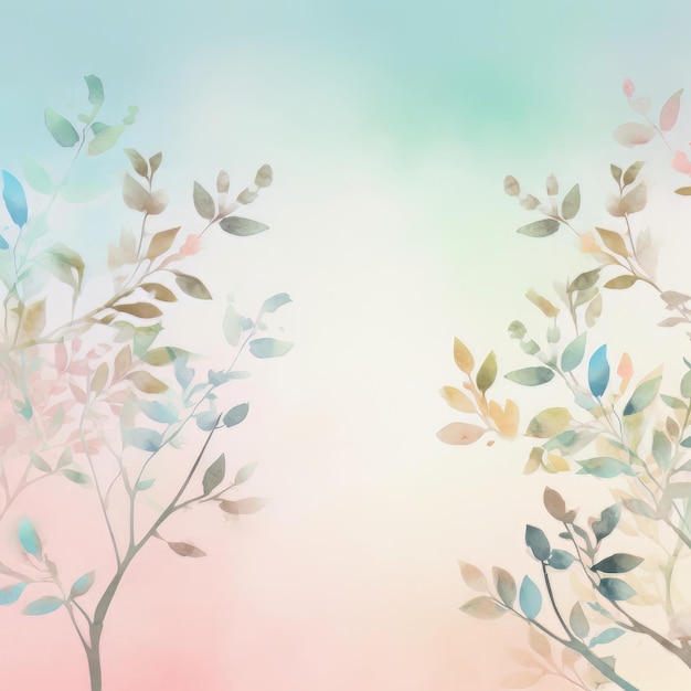 A wallpaper design made with pink blue green leaves