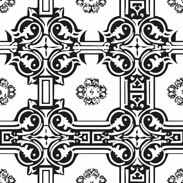 Photo a wallpaper design with a black and white pattern
