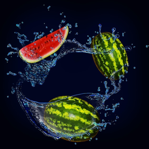 Wallpaper for designers and illustrators juicy fruit watermelons in water