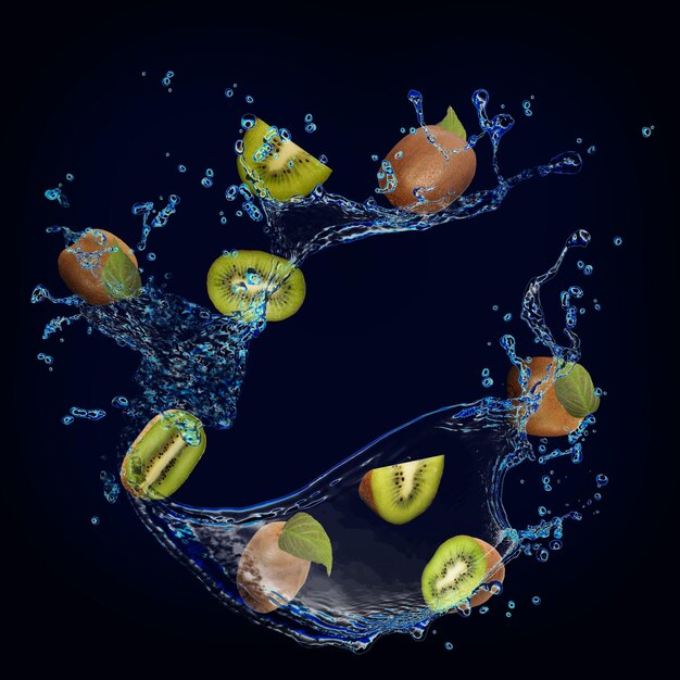 Wallpaper for designers and illustrators juicy kiwi fruit in water