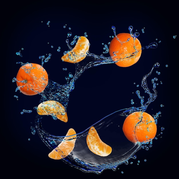 Wallpaper for designers and illustrators juicy mandarin fruit in water