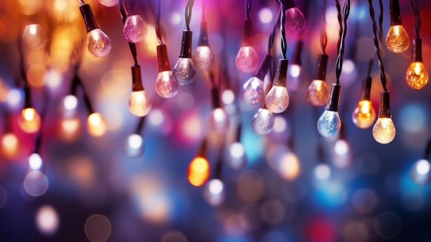 Photo a wallpaper featuring a closeup of colorful christmas lights