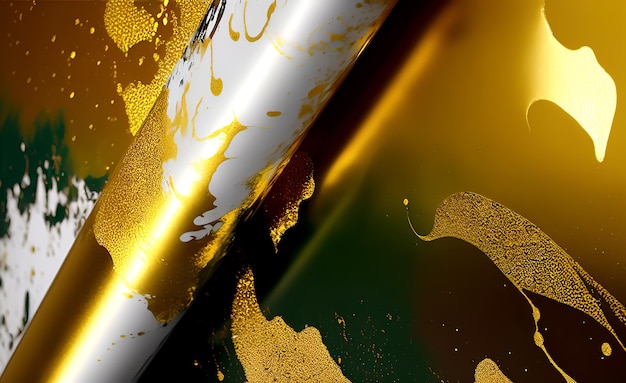 A wallpaper of gold and green paint