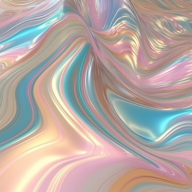 Wallpaper holographic abstract background in pastel meta