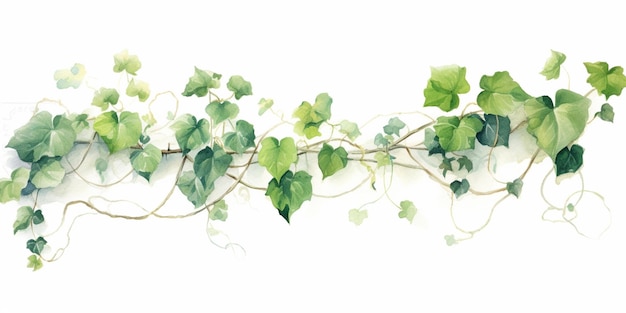 A wallpaper of ivy with green leaves and a white background.