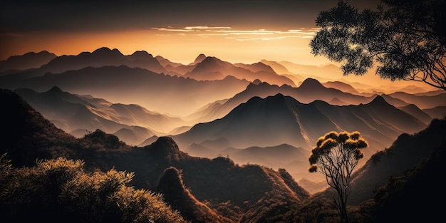 Wallpaper of mountains in Chiang Mai