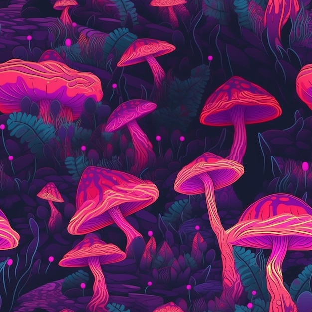 A wallpaper of mushrooms with the title'mushroom '