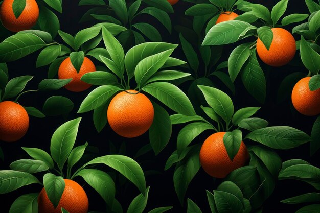 Wallpaper oranje fruit patroon achtergrond kopie ruimte mockup
