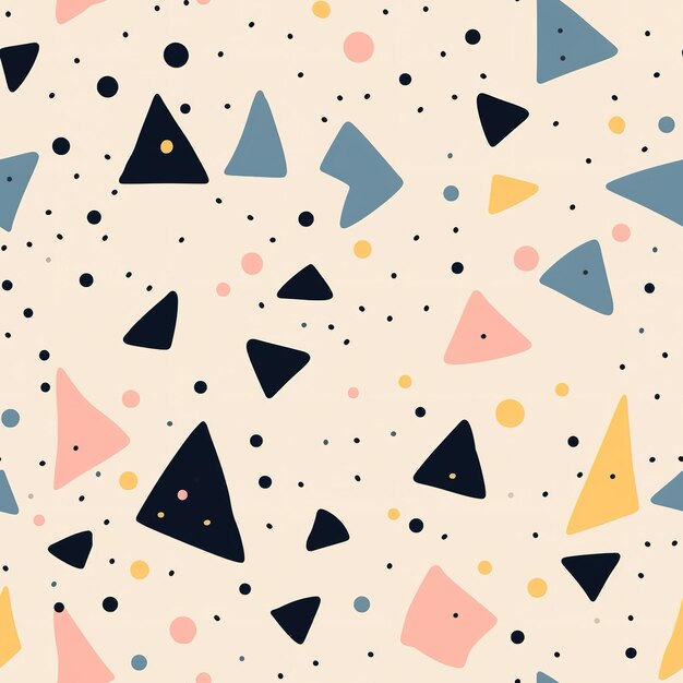 Photo a wallpaper pattern with little triangles that are pink yellow and brown