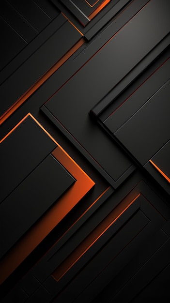 Wallpaper for PC Black with Orange Accents Minimalist Creative