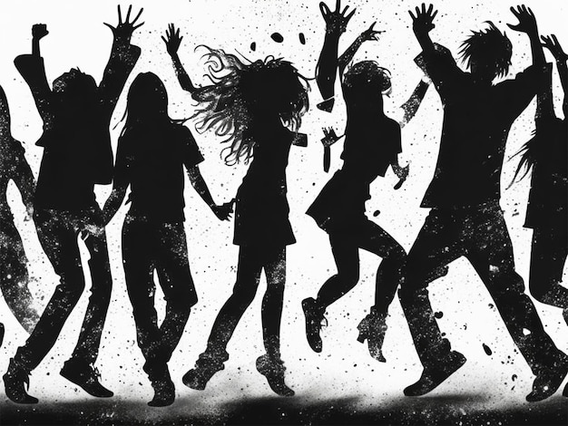 Wallpaper of people silhouettes of happy international youth day