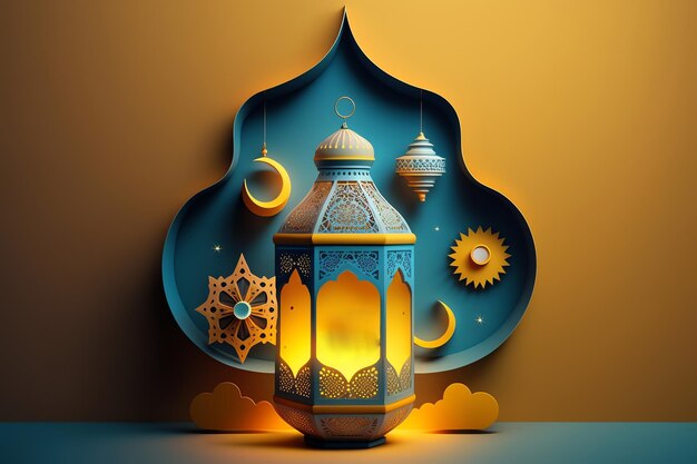 Foto carta da parati illustrazione ramadhan mese islamico a colori 3d, evento ramadhan, carta da parati islamica