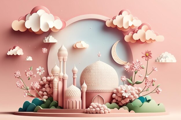 Wallpaper ramadhan illustration 3d color islamic month, ramadhan event, islamic wallpaper