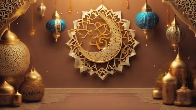 Wallpaper ramadhan illustration 3d color islamic month ramadhan event islamic wallpaper