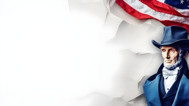 Photo wallpaper and social media banner template for usa presidents day in american theme