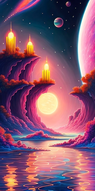 wallpaper space stars landscape