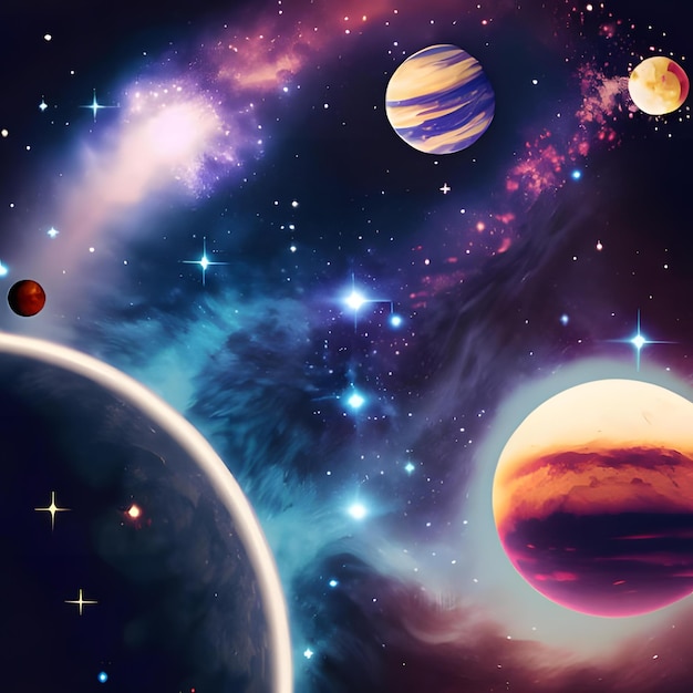 A Wallpaper Of Stars And Planets With A Galaxy Background 5