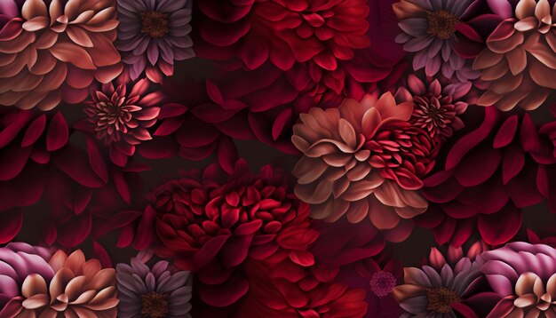 A wallpaper that has a red flower on it